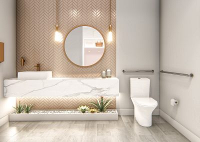 Bathroom at the Memorial location massage clinic in Houston