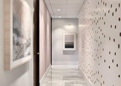 Hallway inside the Memorial location massage clinic in Houston