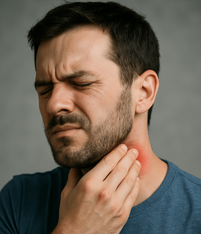 Illustration of swollen lymph nodes discussed in our Houston massage blog